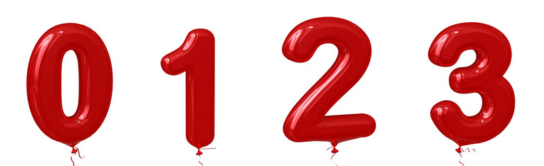 red balloon text 3d render