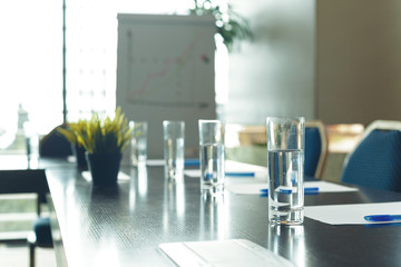 Conference room interior with empty chairs
