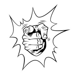 forefinger with comic bubble