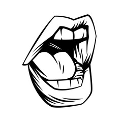 Obraz premium Open mouth in comic style.