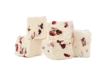Turkish delight isolated on white.