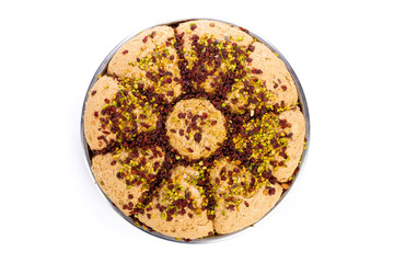 Turkish delight isolated on white.