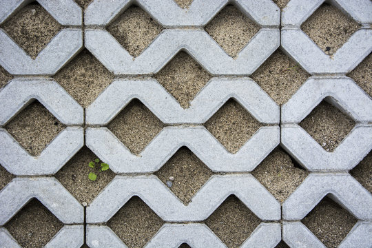 Paving stones in the parking lot
