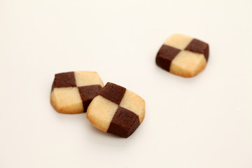 チョコレート バター クッキー ビスケット 白背景