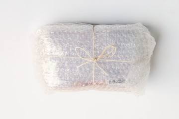 box wrap with bubble wrap, fragile shipping