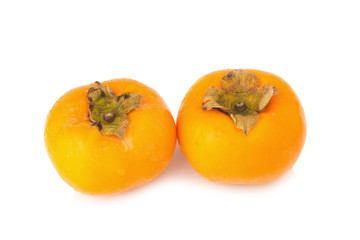 persimmon fruit ripe fresh isolated on white background