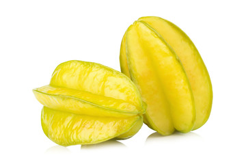 star apple. star fruit isolated on white background