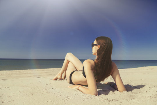 woman on beach