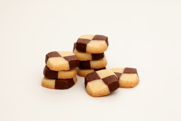 チョコレート バター クッキー ビスケット 白背景