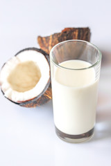 Glass of coconut milk