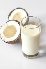 Glass of coconut milk