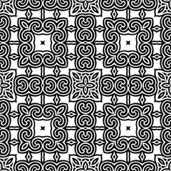 Abstract seamless black and white pattern