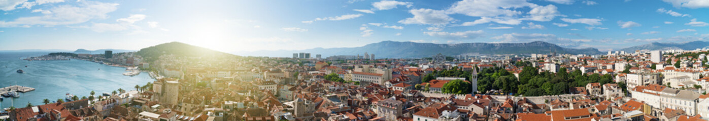 Fototapeta na wymiar Panoramic view on the old town of Split, Croatia.