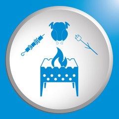 Brazier zephyr, kebab and chicken icon