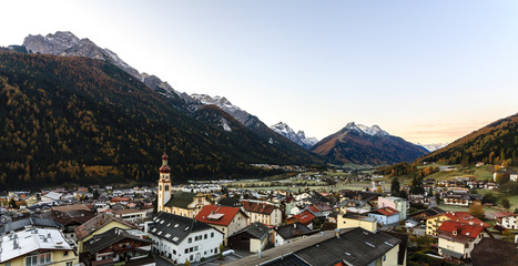 Small town Fulpmes in the Alpine valley, Tirol, Austria.