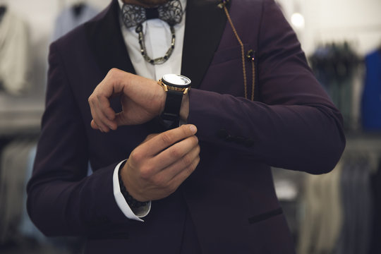 Men Wearing A Formal Suit With Accesories