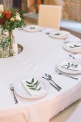 restaurant table set