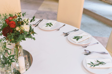 restaurant table set
