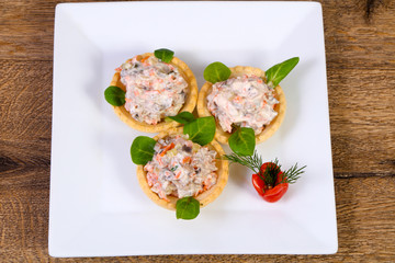 Russian salad canape
