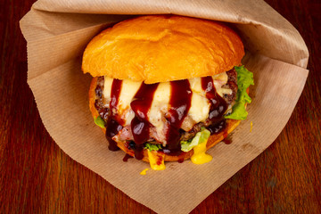 Homemade tasty burger