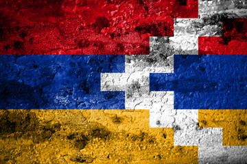 Old grunge Artsakh background flag