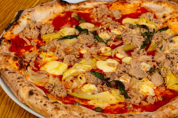 Pizza with tuna