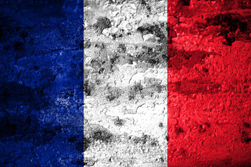 Old grunge France background flag