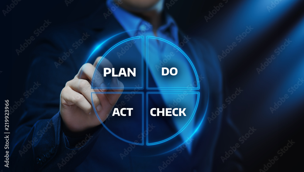 Wall mural PDCA Plan Do Check Act Business Action Strategy Goal Success concept - Wall murals
