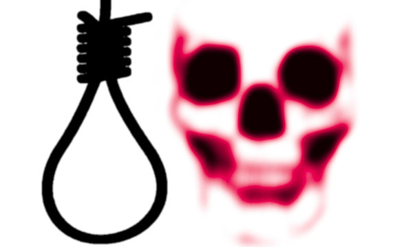 Totenkopf und Galgenstrick als Symbol für die Todesstrafe