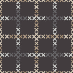Seamless abstract geometric pattern. Cross-stitch. Mosaic texture. Brushwork. Hand hatching. Scribble texture. Textile rapport.