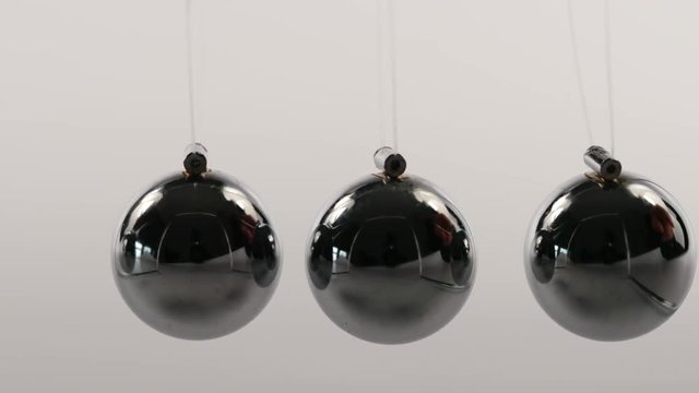 SLOW MOTION: Close shot of Balance (Newton) balls