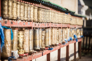 Buddhist prayer drums