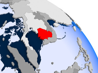 Cambodia in red on map