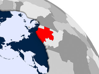 Gabon in red on map