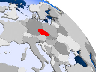 Czech republic in red on map