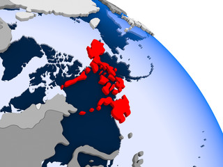 Philippines in red on map