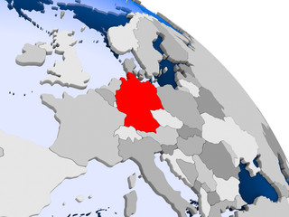 Germany in red on map