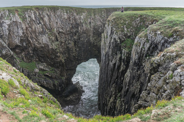 The Limestone Cliffs in the Pembrokeshire National Park in South Wales