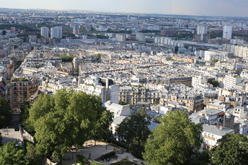 Paris panoramic view at summer day