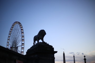 Concorde place Paris in the evening