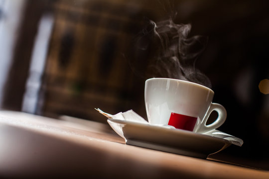 Steamy coffee cup
