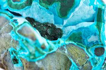 Chrysocolla on Malachite, Toile du Congo Mine, Lubumbashi, Katanga, Congo