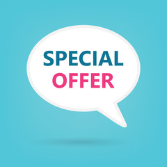 special offer written on speech bubble- vector illustration