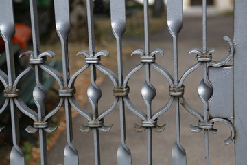 Metal fence / Metal curly fence in the park