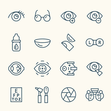 Ophthalmology line icons