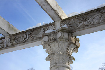 Naklejka premium An ancient arch in the snow
