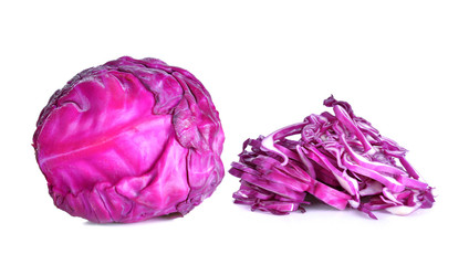 Obraz premium Purple cabbage on a white background