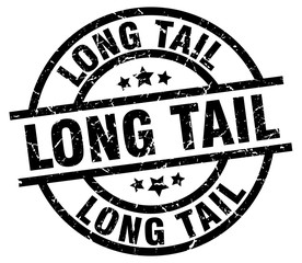 long tail round grunge black stamp