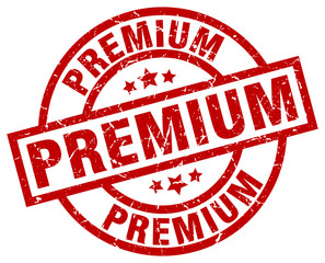 premium round red grunge stamp