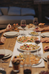 Friends Enjoying at Dinner Party